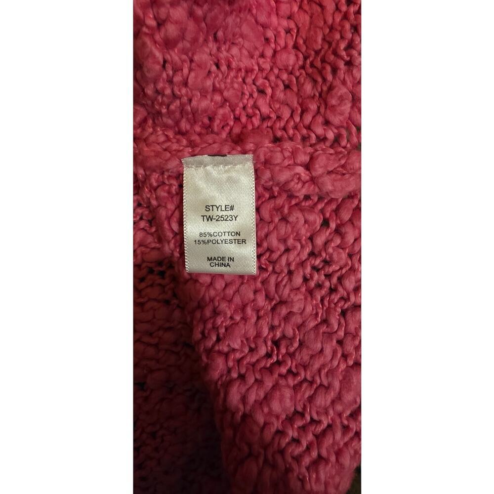 Zenana Textured Knit Sweater – Pink w/ Black – Cropped Fit - small - Picture 3 of 3
